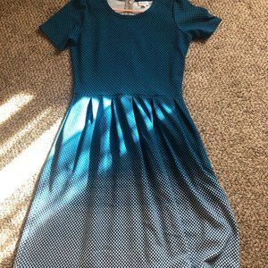Lularoe Blue and White Cap Sleeve Dress